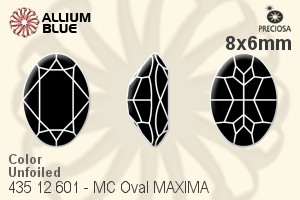 Preciosa プレシオサ MC マシーンカットOval MAXIMA マキシマ ファンシーストーン (435 12 601) 8x6mm - カラー 裏面にホイル無し