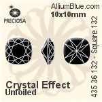 Preciosa MC Square 132 Fancy Stone (435 36 132) 10x10mm - Clear Crystal With Dura™ Foiling