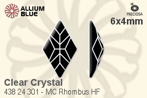 Preciosa MC Rhombus Flat-Back Hot-Fix Stone (438 24 301) 6x4mm - Clear Crystal