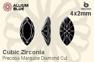 Preciosa Marquise Diamond (MDC) 4x2mm - Cubic Zirconia