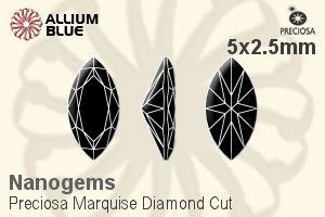 Preciosa Marquise Diamond (MDC) 5x2.5mm - Nanogems