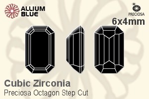 Preciosa Octagon Step (OSC) 6x4mm - Cubic Zirconia