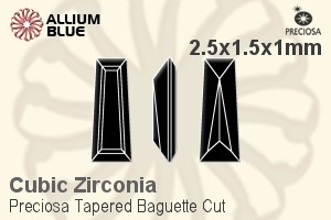 プレシオサ Tapered Baguette (TBC) 2.5x1.5x1mm - キュービックジルコニア