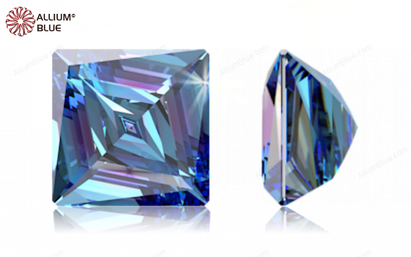 SWAROVSKI GEMS Cubic Zirconia Square Bizquare Purple-Aqua (OM) 5.00MM normal +/- FQ 0.060