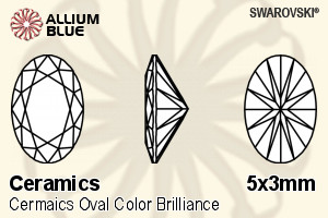 SWAROVSKI GEMS Swarovski Ceramics Oval Colored Brilliance Canary Yellow 5.00x3.00MM normal +/- FQ 0.080