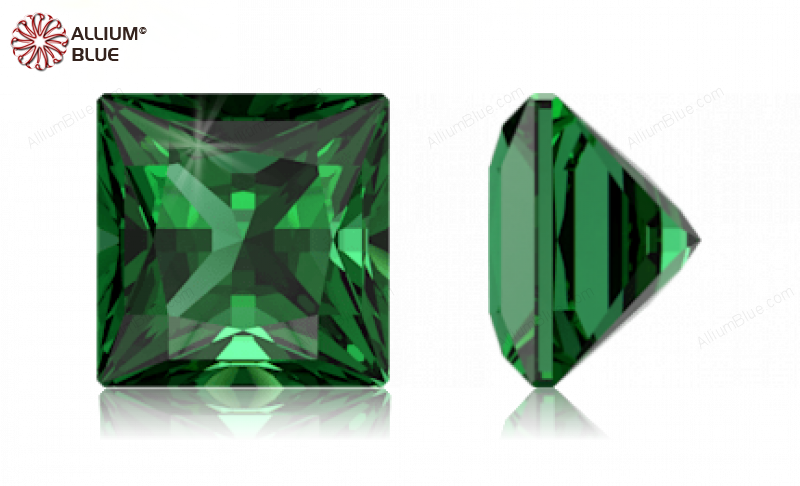 SWAROVSKI GEMS Swarovski Ceramics Square Princess PB Emerald Green 3.00MM normal +/- FQ 0.100