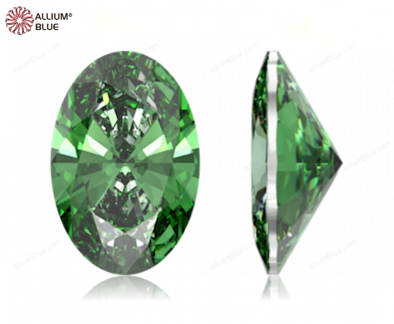 SWAROVSKI GEMS Cubic Zirconia Oval Pure Brilliance Fancy Green 7.00x5.00MM normal +/- FQ 0.040