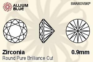 SWAROVSKI GEMS Cubic Zirconia Round Pure Brilliance Lavender 0.90MM normal +/- FQ 1.000