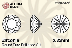 SWAROVSKI GEMS Cubic Zirconia Round Pure Brilliance Yellow Lemon 2.25MM normal +/- FQ 0.500