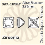 Swarovski Zirconia Square Princess Pure Brilliance Cut (SGSPPBC) 2mm - Zirconia