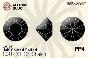 施華洛世奇XILION施亮鑽石形尖底石 (1028) PP4 - 顏色（半塗層） 白金水銀底