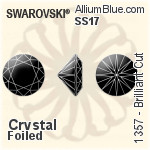 スワロフスキー Oval ファンシーストーン (4120) 8x6mm - カラー 裏面プラチナフォイル