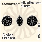 Swarovski Dome (1400) 10mm - Crystal Effect With Platinum Foiling
