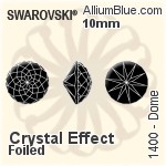 Swarovski Dome (1400) 10mm - Color With Platinum Foiling