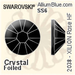 施華洛世奇XILION施亮Rose 熨底平底石 (2038) SS6 - 白色（半塗層） 無水銀底