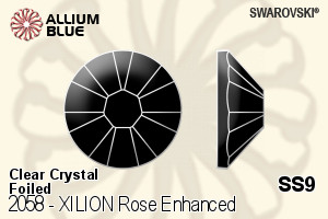 Swarovski XILION Rose Enhanced Flat Back No-Hotfix (2058) SS9 - Clear Crystal With Platinum Foiling