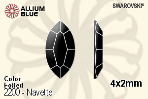 Swarovski Navette Flat Back No-Hotfix (2200) 4x2mm - Color With Platinum Foiling