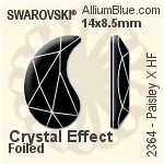 施華洛世奇 Paisley X 熨底平底石 (2364) 10x6mm - 透明白色 鋁質水銀底