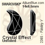 Swarovski Paisley Y Flat Back No-Hotfix (2365) 14x8.5mm - Crystal Effect Unfoiled