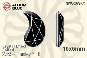 施华洛世奇 Paisley Y 熨底平底石 (2365) 10x6mm - 白色（半涂层） 铝质水银底