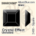 施华洛世奇 正方形 平底石 (2400) 4mm - 颜色（半涂层） 无水银底