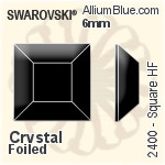 スワロフスキー Square ラインストーン ホットフィックス (2400) 2.2mm - クリスタル エフェクト 裏面アルミニウムフォイル