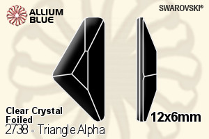 Swarovski Triangle Alpha Flat Back No-Hotfix (2738) 12x6mm - Clear Crystal With Platinum Foiling