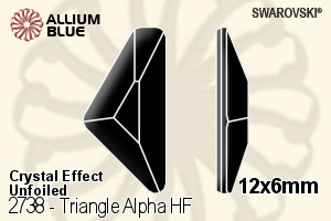 施華洛世奇 Triangle Alpha 熨底平底石 (2738) 12x6mm - 白色（半塗層） 無水銀底