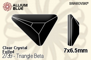 Swarovski Triangle Beta Flat Back No-Hotfix (2739) 7x6.5mm - Clear Crystal With Platinum Foiling