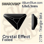 スワロフスキー Triangle Alpha ラインストーン (2738) 10x5mm - カラー 裏面プラチナフォイル