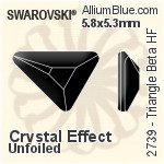 施华洛世奇 Triangle Beta 熨底平底石 (2739) 7x6.5mm - 白色（半涂层） 铝质水银底