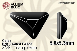 Swarovski Triangle Beta Flat Back No-Hotfix (2739) 5.8x5.3mm - Color (Half Coated) With Platinum Foiling