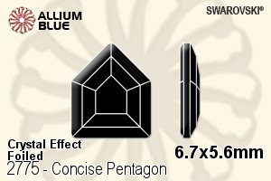 Swarovski Concise Pentagon Flat Back No-Hotfix (2775) 6.7x5.6mm - Crystal Effect With Platinum Foiling