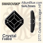 施华洛世奇 Concise Hexagon 熨底平底石 (2777) 5x4.2mm - 颜色（半涂层） 铝质水银底