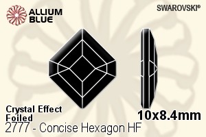 Swarovski Concise Hexagon Flat Back Hotfix (2777) 10x8.4mm - Crystal Effect With Aluminum Foiling