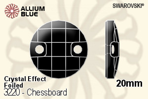 Swarovski Chessboard Sew-on Stone (3220) 20mm - Crystal Effect With Platinum Foiling