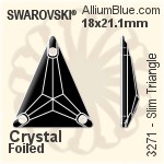 施华洛世奇 Slim Triangle 手缝石 (3271) 25x28.7mm - 颜色 无水银底