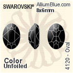 施华洛世奇 椭圆形 花式石 (4120) 8x6mm - 透明白色 无水银底