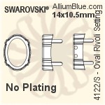 スワロフスキー Oval リボリファンシーストーン石座 (4122/S) 18x13.5mm - メッキ