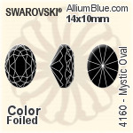 施華洛世奇 Mystic 橢圓形 花式石 (4160) 18x13mm - 顏色（半塗層） 白金水銀底