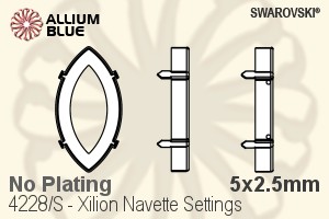 Swarovski Xilion Navette Settings (4228/S) 5x2.5mm - No Plating