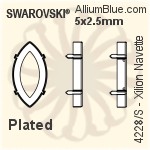 スワロフスキー XILION Navetteファンシーストーン石座 (4228/S) 6x3mm - メッキなし