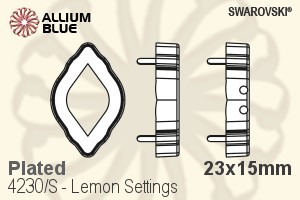 スワロフスキー Lemonファンシーストーン石座 (4230/S) 23x15mm - メッキ