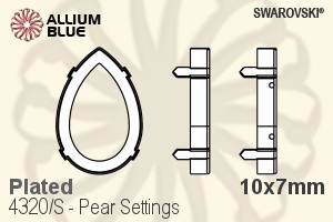 Swarovski Pear Settings (4320/S) 10x7mm - Plated