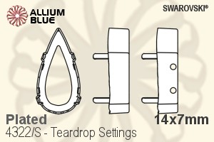 Swarovski Teardrop Settings (4322/S) 14x7mm - Plated