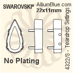 スワロフスキー Teardropファンシーストーン石座 (4322/S) 22x11mm - メッキなし