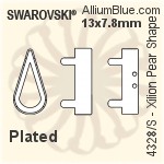 Swarovski XILION Pear Shape Settings (4328/S) 6x3.6mm - Plated