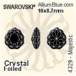 施华洛世奇 Majestic 花式石 (4329) 14x12.1mm - 白色（半涂层） 无水银底