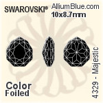 スワロフスキー Majestic ファンシーストーン (4329) 10x8.7mm - カラー（ハーフ　コーティング） 裏面にホイル無し