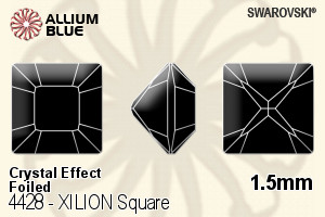 Swarovski XILION Square Fancy Stone (4428) 1.5mm - Crystal Effect With Platinum Foiling